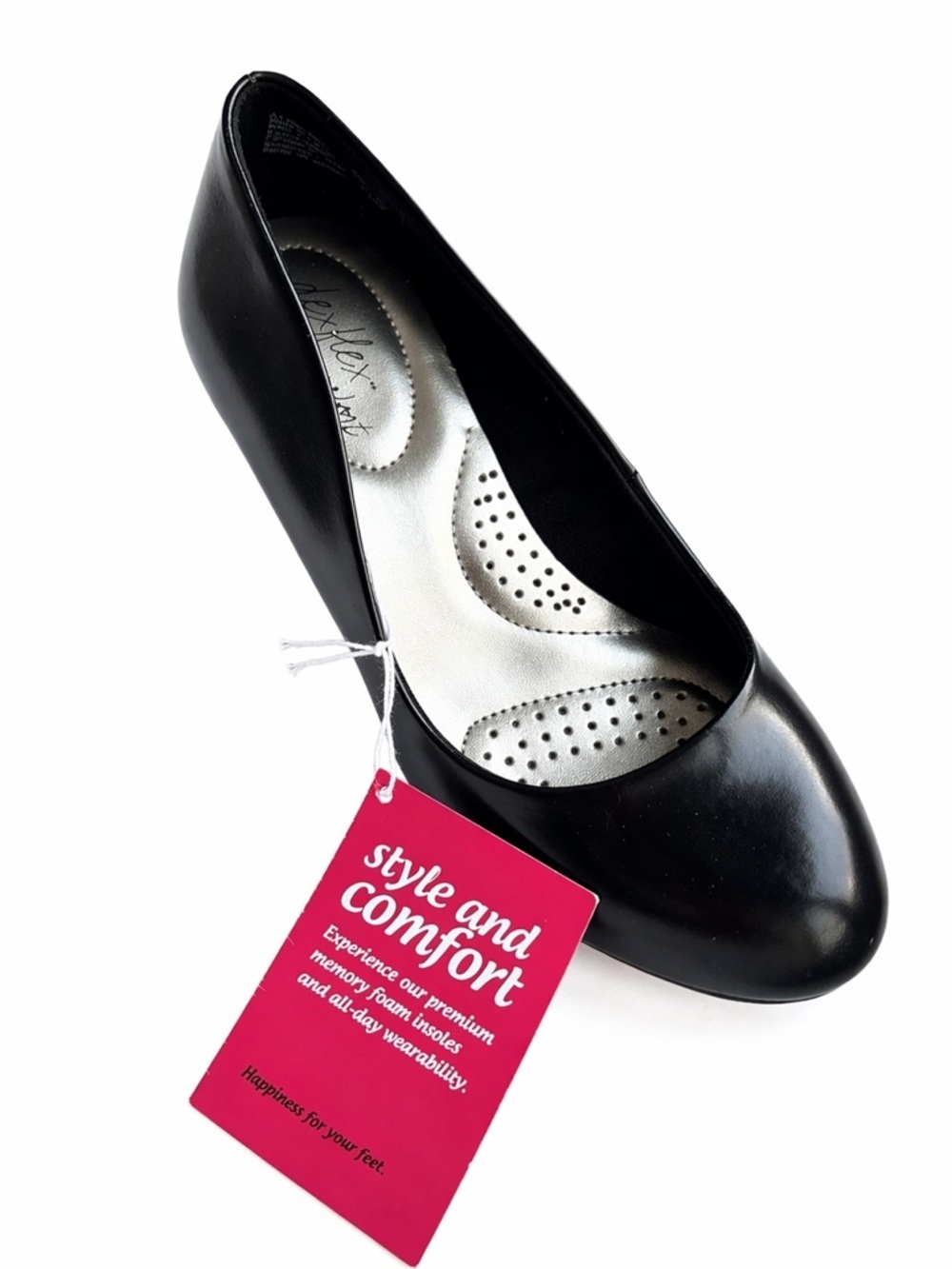 Dexflex Comfort Women’s Black Pumps Size 5.5W Memory Foam 2.5” Heel NEW